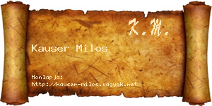 Kauser Milos névjegykártya